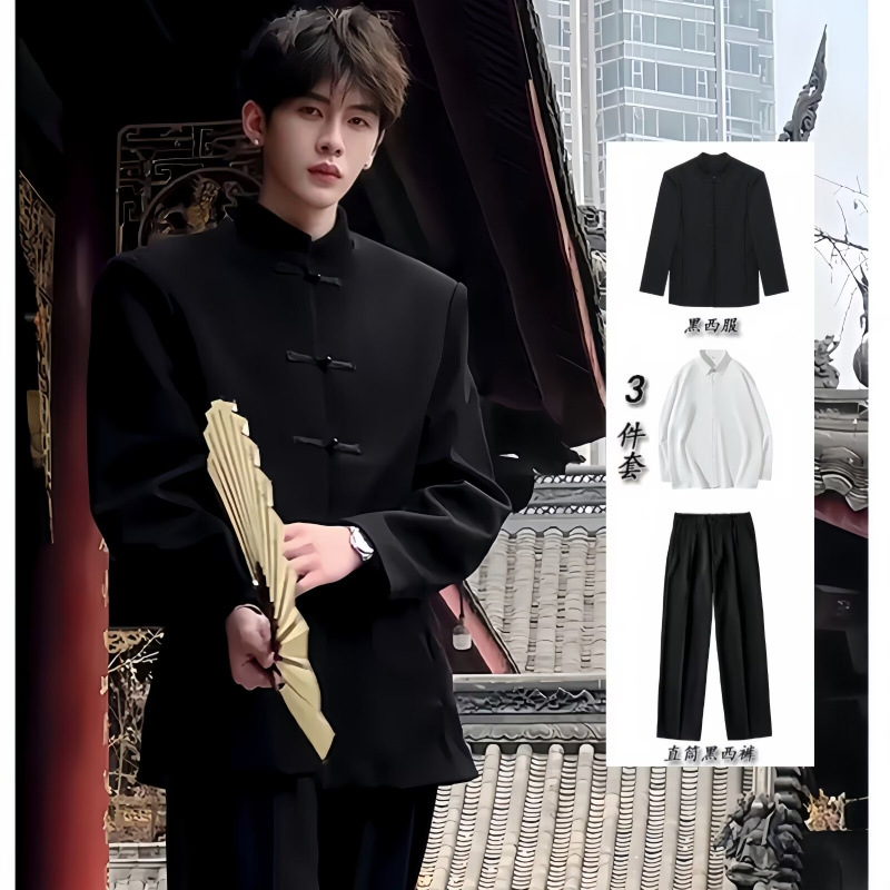 블랙 [중산복 + 흰색 셔츠 + 바지]