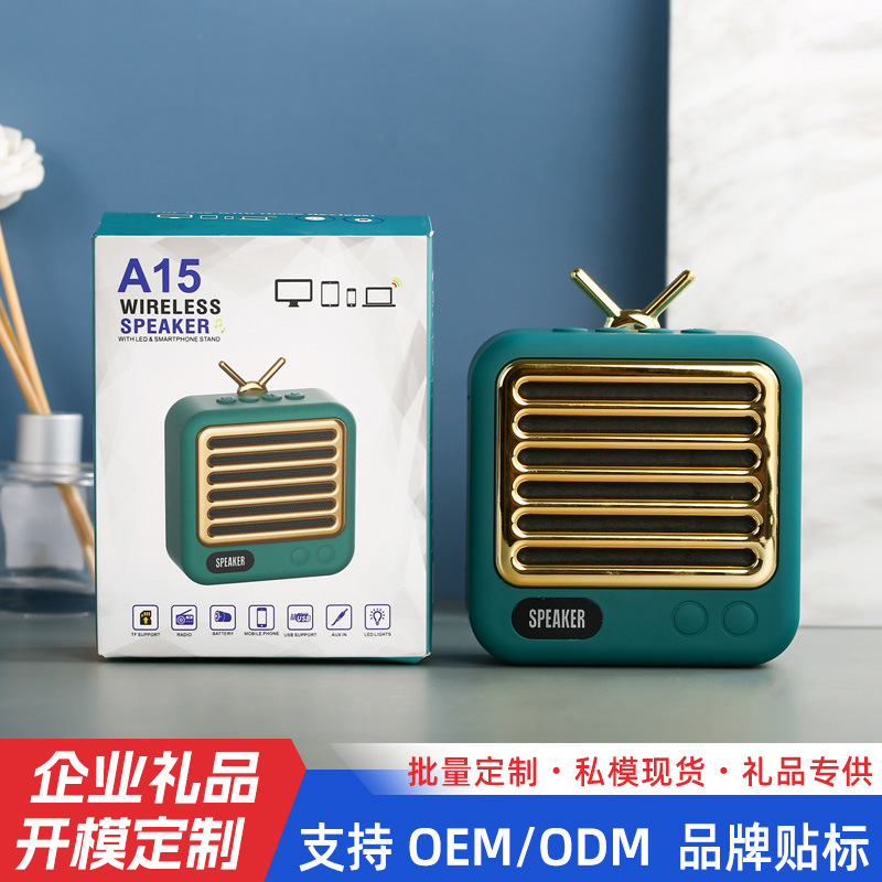 새로운 창의적인 레트로 블루투스 스피커 라디오 휴대용 선물 소형 스피커 기념품 서브우퍼 도매