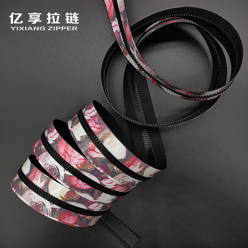 5#PU 防泼水码装拉链 可定制成品 服装箱包印花拉链厂家直供