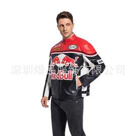 F1赛车服刺绣PU夹克棒球服飞行服登山服骑行服机车服外套定制加棉