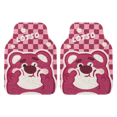 Universal Foot Pad wire ring car foot mat - plaid-bear-front-2