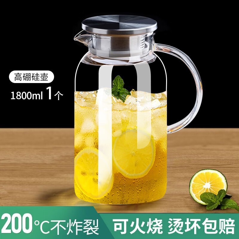 玻璃冷水壶凉水壶家用耐高温凉水杯耐热防爆大容量凉白开茶壶套装|undefined