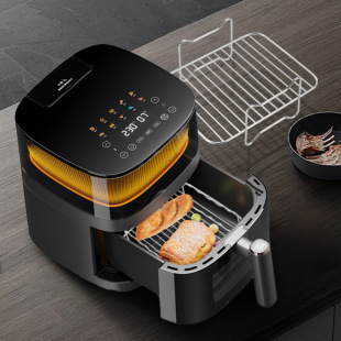 Cross-Border Amazon Stainless Steel Double-Layer 4-Pin Grill Multi-Functional Air Fryer Accessories Household Oven Grill