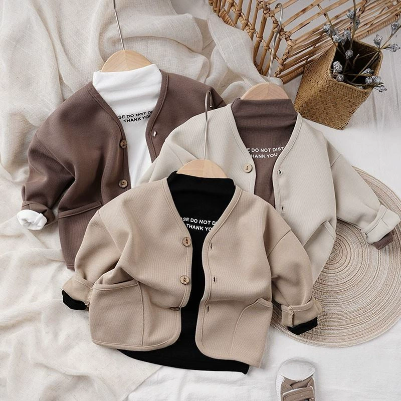 Осень детский лонгслив для отдыха, кардиган для мальчиков, куртка, oversize, корейский стиль, западный стиль