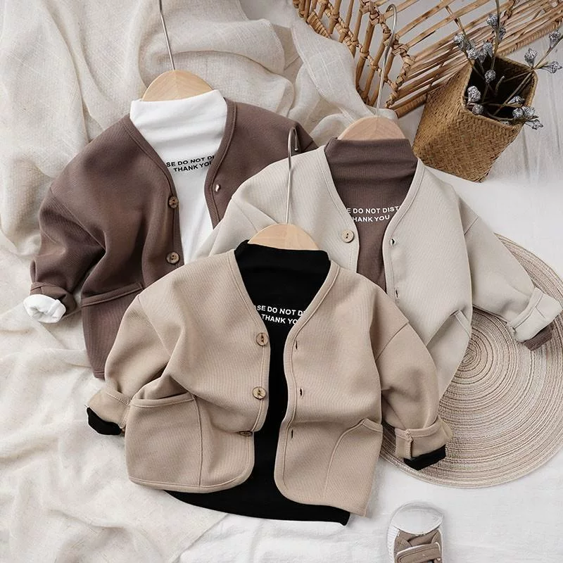 Осень детский лонгслив для отдыха, кардиган для мальчиков, куртка, oversize, корейский стиль, западный стиль