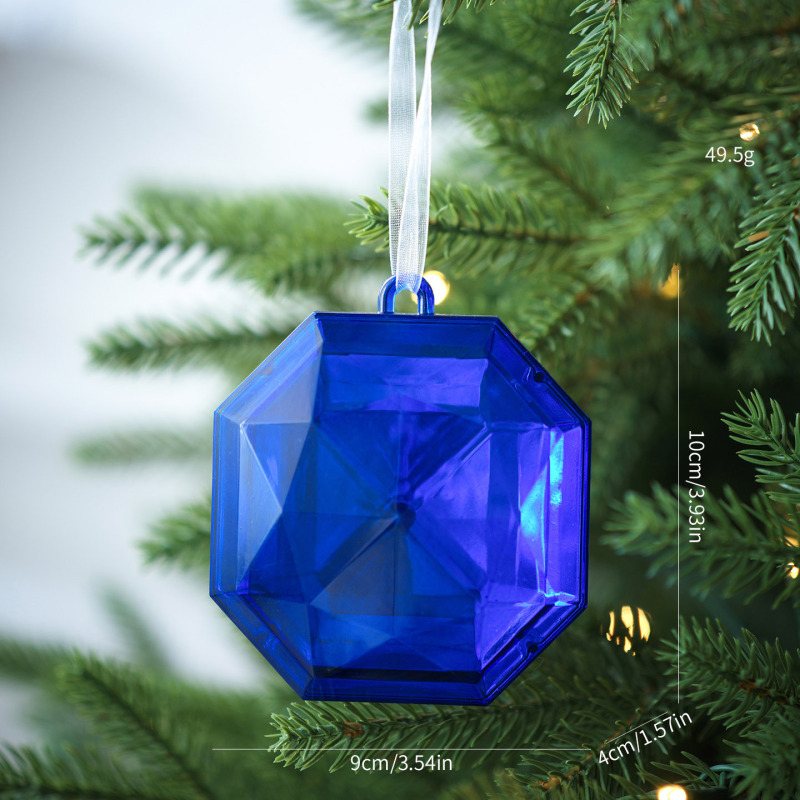 新しいクリスマスツリーペンダントカラフルな光沢のあるアクリルフェイクジェムストーンペンダントクリスマスとバレンタインデーの装飾クロスボーダー|undefined