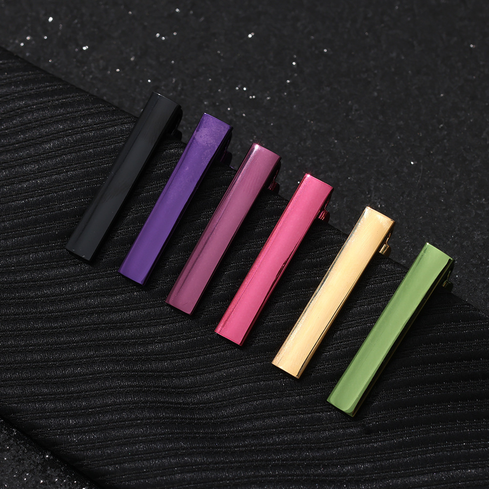 IFSONG gold simple tie clip Fashion Business Men's high-end accessories formal wear fixed clip suit pin