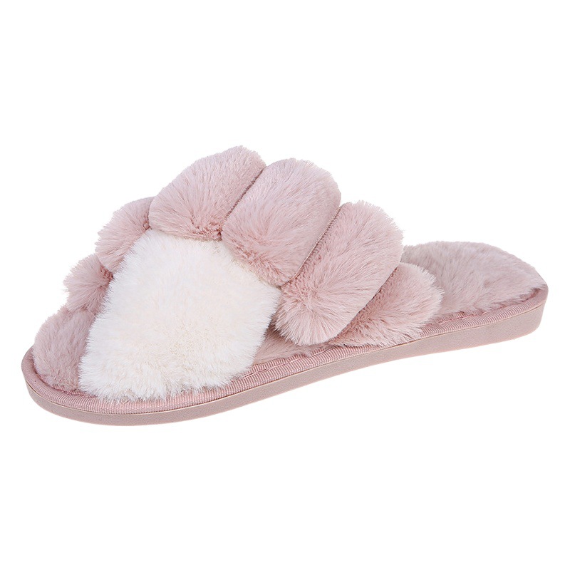 Nueva transfronteriza zapatillas de felpa casa de las mujeres zapatillas de algodón cálido moda casual zapatillas de felpa fábrica al por mayor suministro directo