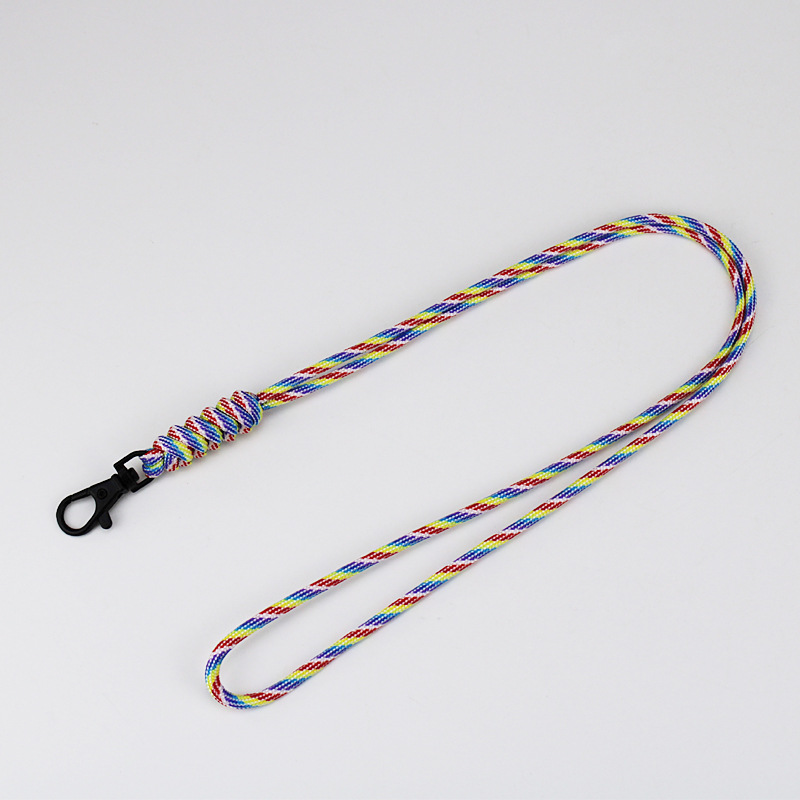 Nueva llave de cordón de permiso de trabajo cuerda de cuello anti-perdida Certificado de tarjeta escolar Cordón de teléfono móvil cuerda de paraguas creativa tejida a mano