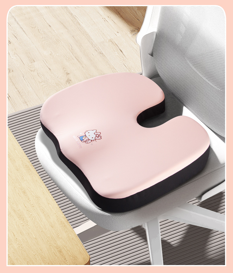 U-Shaped Car Seat Cushion, Breathable Fabric Booster Cushion, Cartoon Seat Cushion, Non-Slip Butt Cushion, Universal for All Seasons