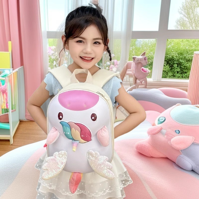 Nuevo unicornio transfronterizo jardín de infantes eva mochila para niños y niñas mochila de hombro de dibujos animados ligera para niños