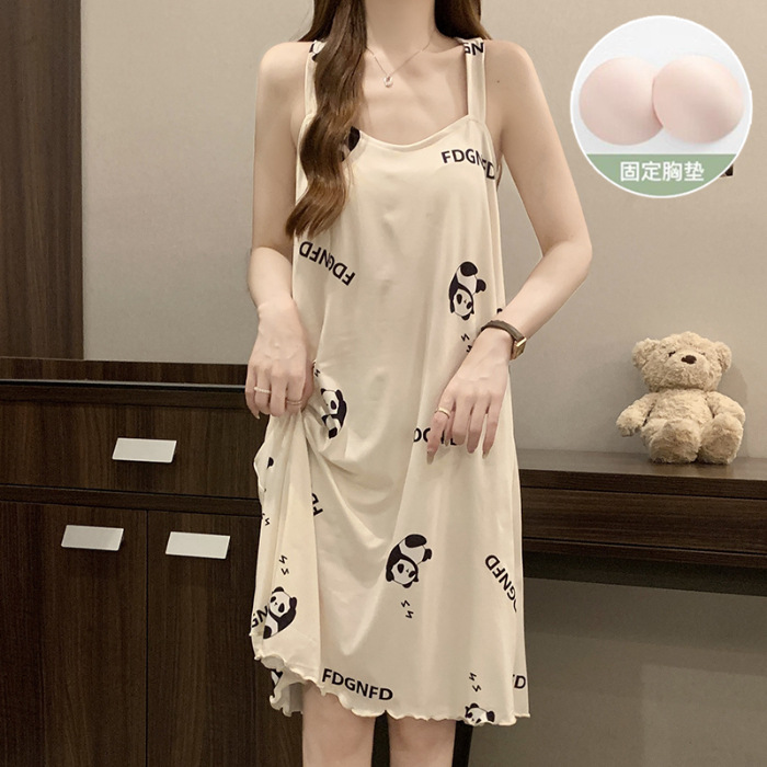 Verano con cojín de pecho pijama cabina pijama mujer delgada dulce hada viento se puede usar ropa de hogar comercio exterior sudeste asiático