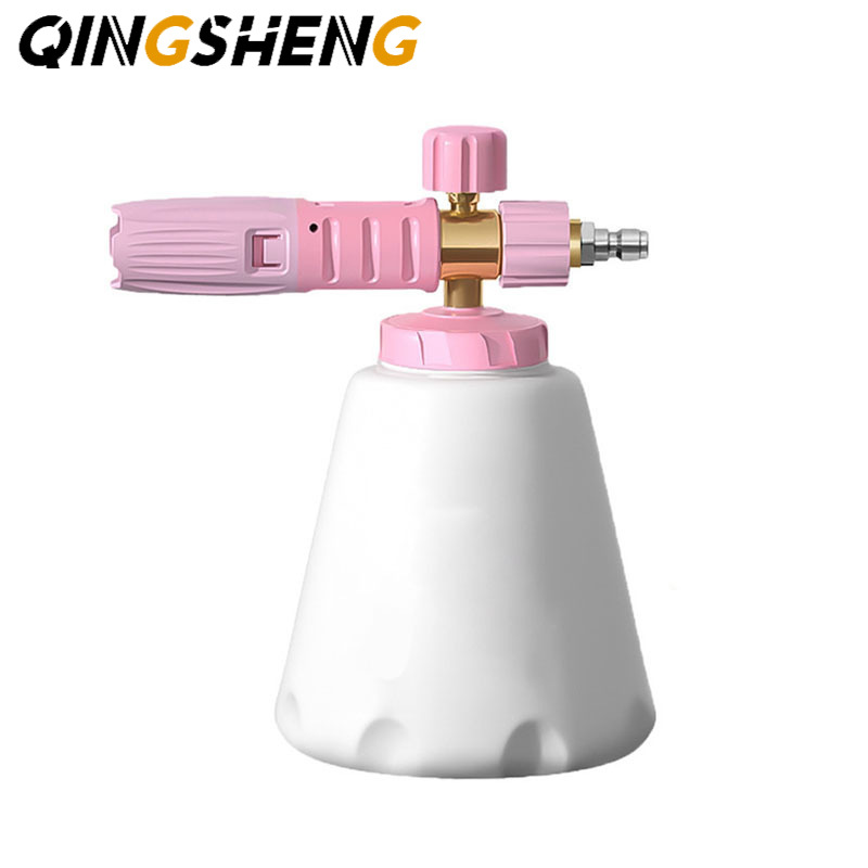跨境新款芭比粉泡沫壶高压清洗机专用PA壶1000ML 台州壶泡沫喷壶