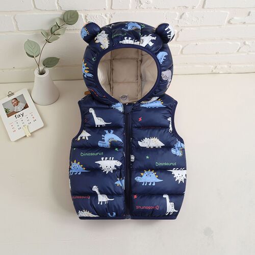 Infant down cotton vest  light and thin boys 'and girls' vest to warm up baby children's wear in autumn and winter