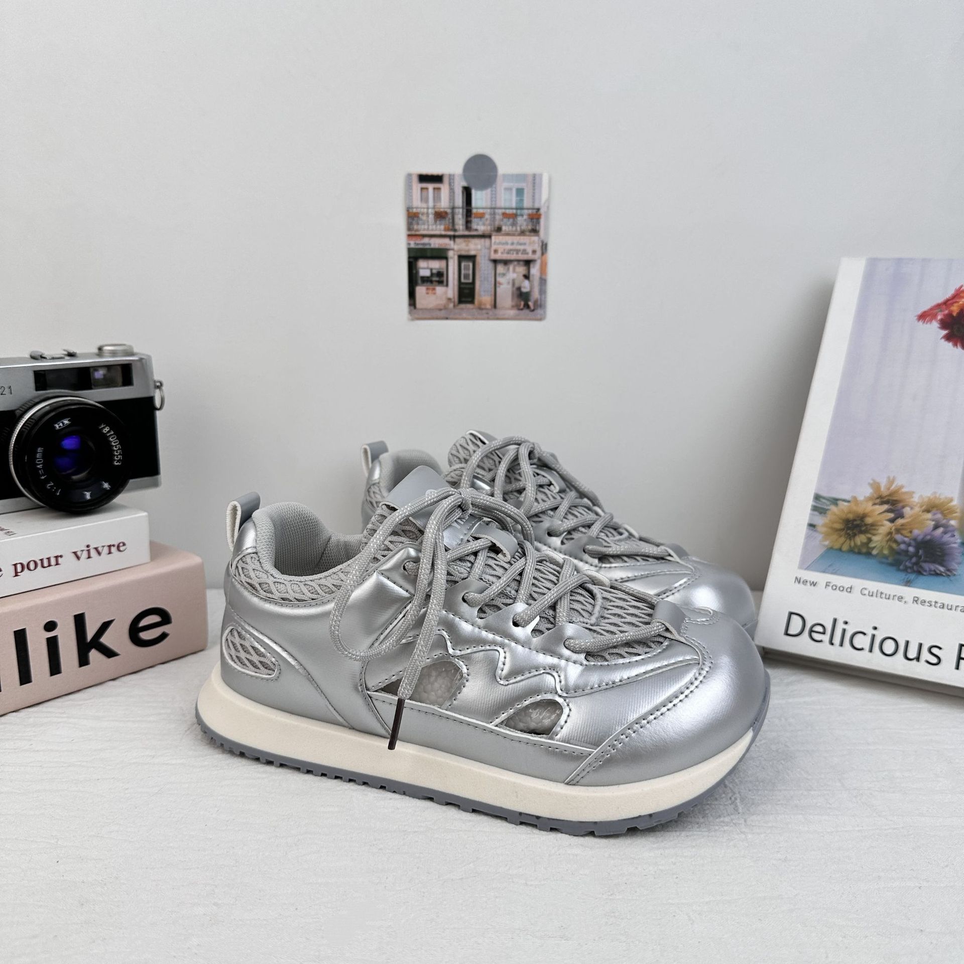 Zapatos de malla de onda transpirables zapatos de skate de malla de mujer 2025 nuevos zapatos de verano de mujer zapatos casuales Agam