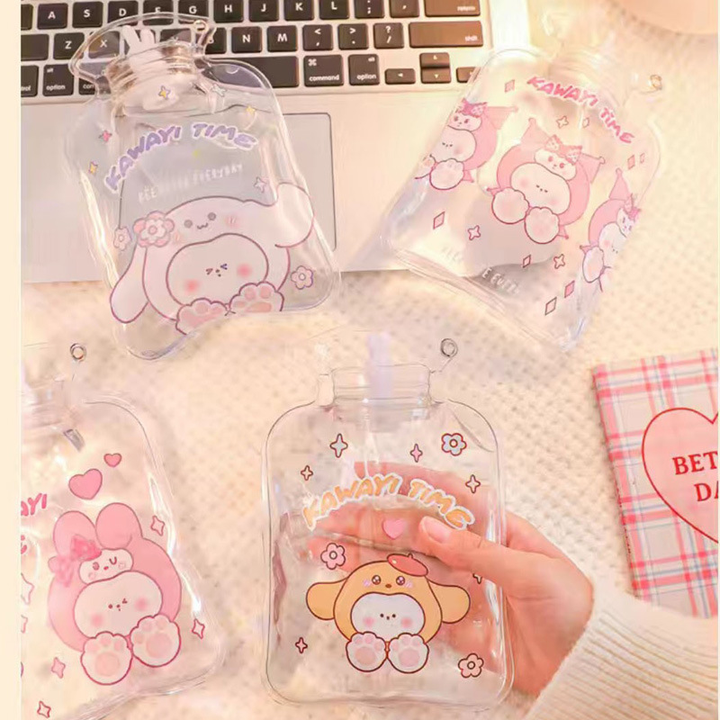 现货简约款透明中号注水热水袋冬季学生迷你暖水袋卡通可爱暖手