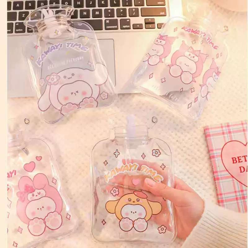 现货简约款透明中号注水热水袋冬季学生迷你暖水袋卡通可爱暖手