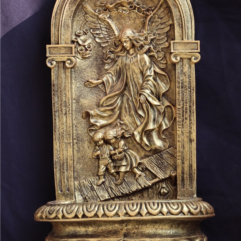 70cm ángel guardián de la piscina sagrada estatuas de resina de la familia sala de estar colgante iglesia