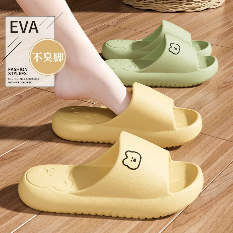 Летние домашние тапочки EVA для женщин и мужчин, толстоподошвенные, бесшумные, нескользящие, для ванной комнаты, оптом.