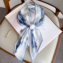 春の新型の斜めのスカーフの二重の女性の職業のスカーフのシミュレーションのシルクのサテンのファッションの服装は卸売りを飾って生放送します。