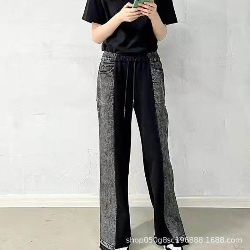 SMFK R2022 early spring new chaotic structure stitching jogging pants irregular lace-up men's and women's wide leg pants SMFK R2022 early spring new chaotic structure stitching jogging pants irregular lace-up men's and women's wide leg pants