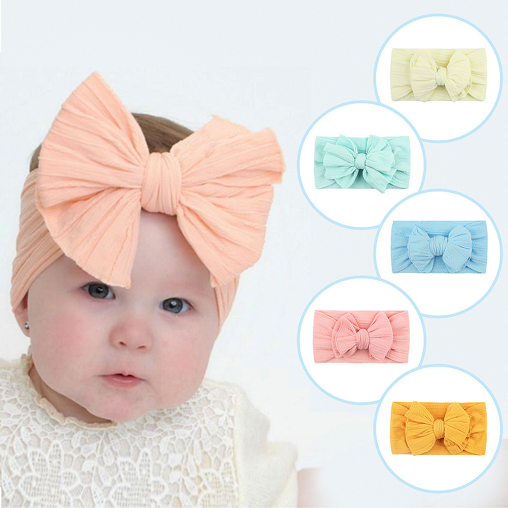 Banda de pelo suave bebé creativo europeo y americano banda de pelo suave accesorios para el cabello Jacquard de nylon suave