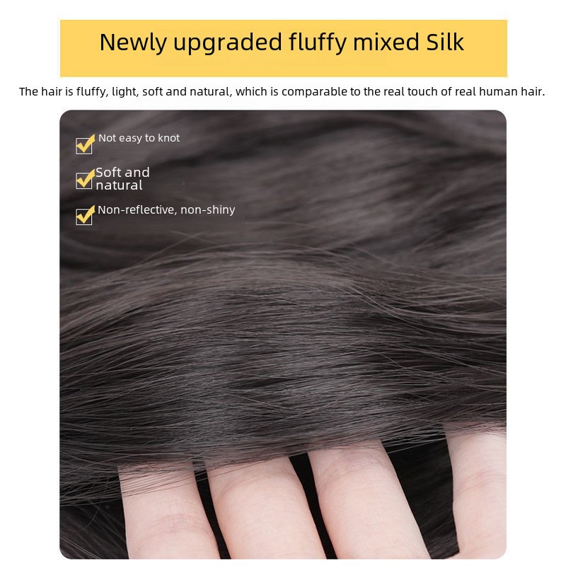 Pruik dames lang haar eendelige waterrimpel pruik onzichtbare naadloze haarverlenging driedelig lang krullend haar grote golf_voghion.com