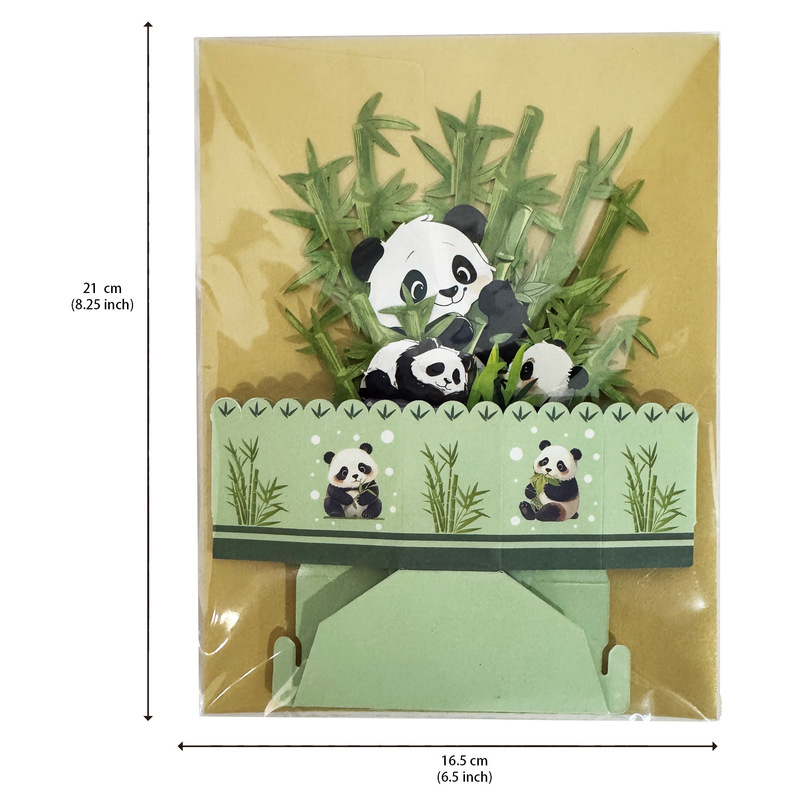 新品可爱国宝熊猫3D立体贺卡摆件儿童节生日祝福通用跨境批发热卖|undefined