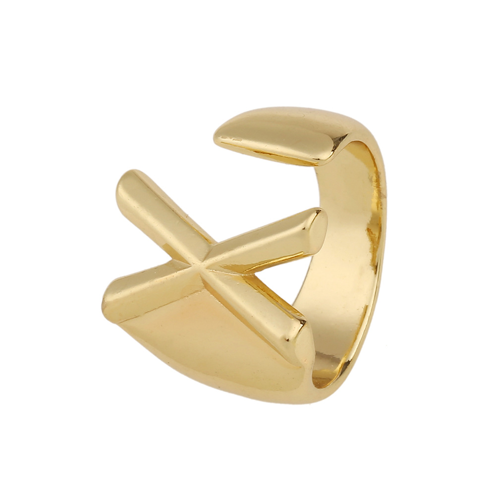 5g Weight Birthday Occasion Copper Material Letter Pattern Unisex Gender Fashion Style Fashion New Style Copper 26 English Letter Ring 34