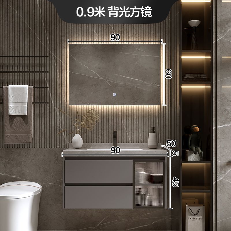 Placa de roca sin fisuras cuenca integrada inteligente gabinete de baño combinación de baño tabla de lavado lavabo