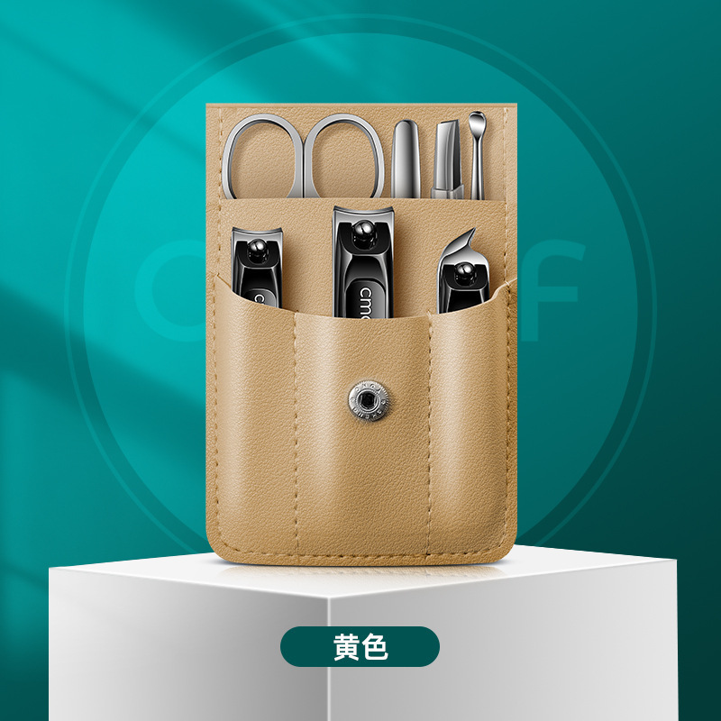 Regalo de cortador de uñas conjunto de trinchera de uñas conjunto de tijeras de uñas cuchara de orejas bolsas plegables portátiles de alto valor de cejas
