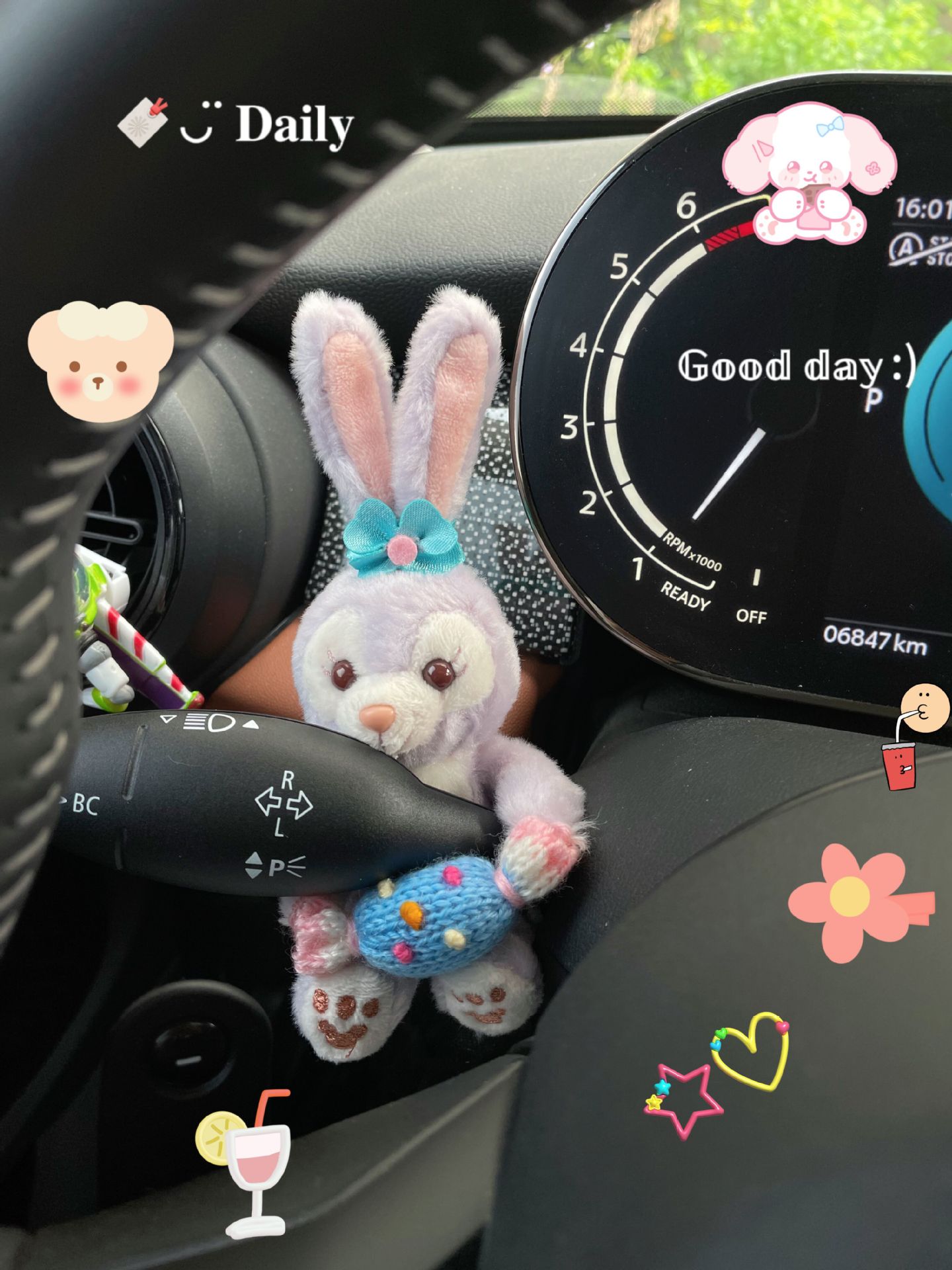 Cute cocinero perro personalidad portador cubierta de luces de dirección cubierta de limpiaparabrisas de chicas corazón de chicas interior de automóviles hecha a mano