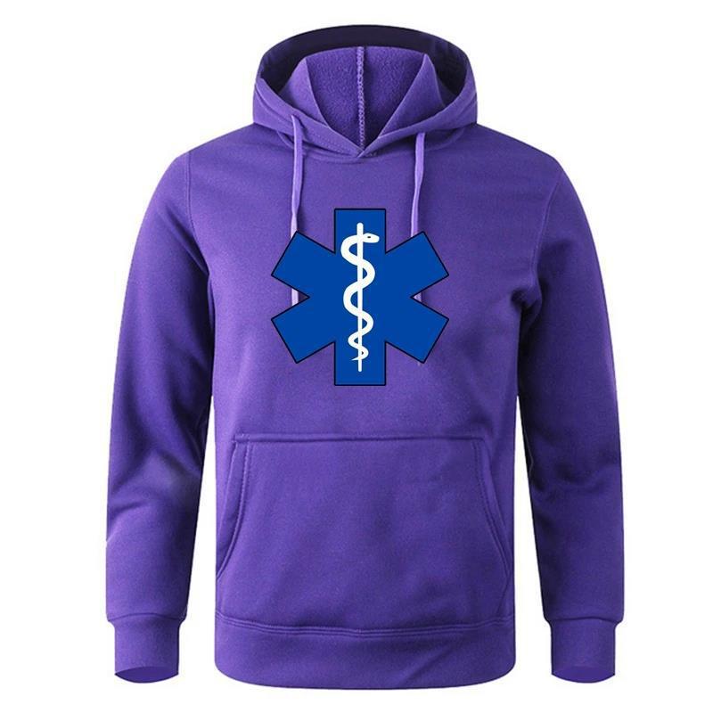 EMT ambulance Printing Hoodies Mens Personality Fashion Hood