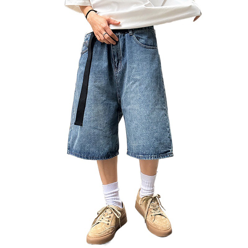 Bermudas de Mezclilla Unisex de Poliéster para Uso Diario