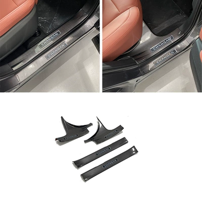 Suitable for 22-26 Models of Changan Cs55Plus Threshold Strip Modification, Welcome Pedal, Trunk Rear Guard Plate, Tailgate (Dekorativ pedal başlıqları) - 4-pieces-of-inner-sill-abs-carbon-fiber-texture-applicable-to-2022-cs55-plus