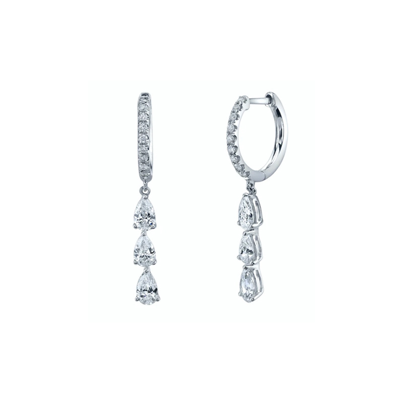 Pendientes de diamantes de color gota de agua de personalidad de temperamento japonés y coreano