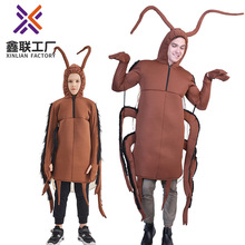 万圣节狂欢节cosplay派对表演服 舞台角色扮演儿童蟑螂连体服装
