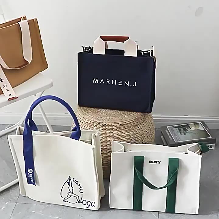 帆布袋 INS手提购物袋广告棉布袋企业麻布包印logo收纳批发大容量