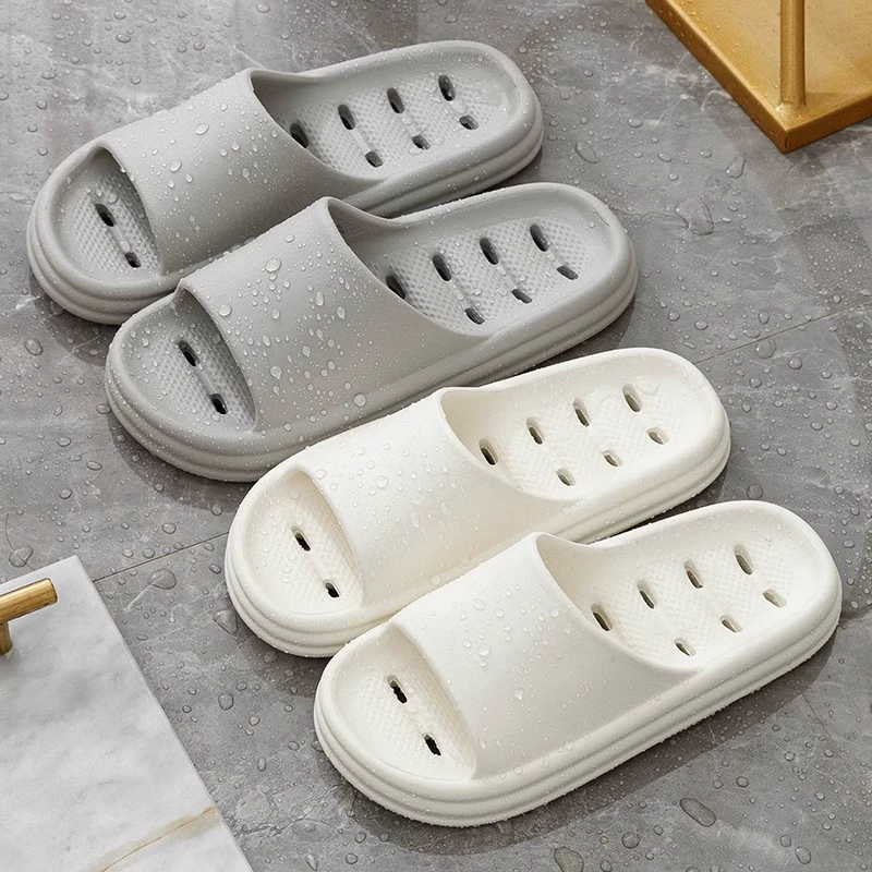 Новые домашние тапочки для ванной комнаты, нескользящие, мужские и женские, для гостиниц и общежитий, с перфорацией, утолщенные, на мягкой подошве.