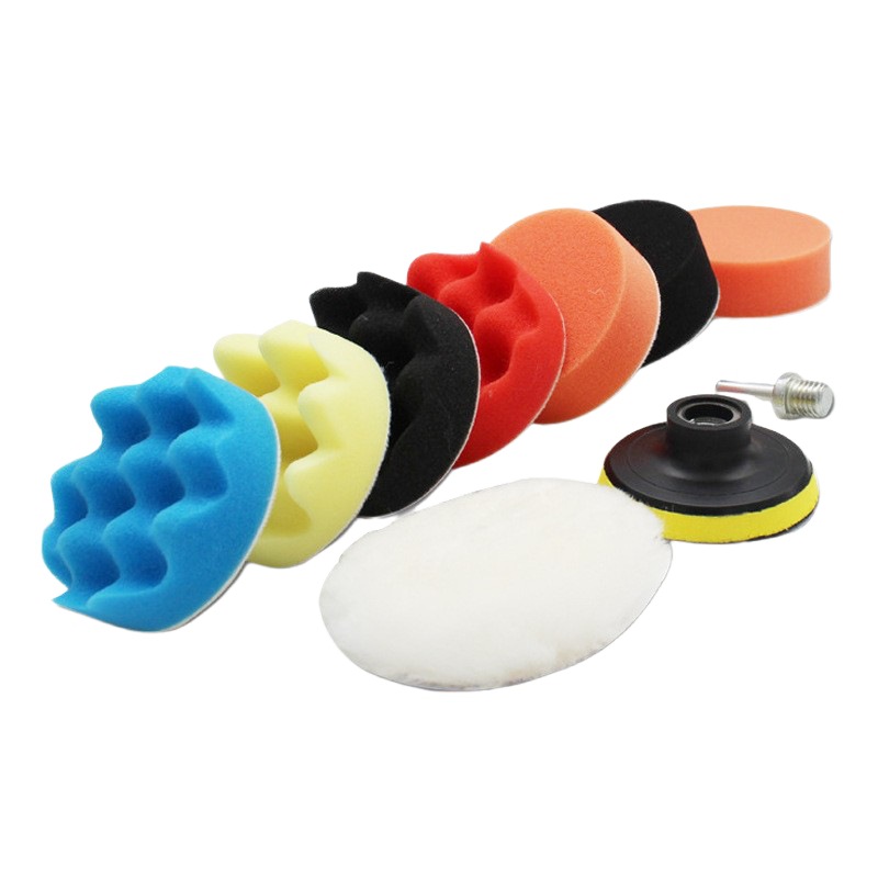 汽车美容打蜡抛光盘10件套汽车海绵抛光盘羊毛抛光轮套装批发布轮