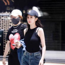 杨幂同款黑色打底运动吊带小背心女内搭外穿修身法式甜辣上衣夏