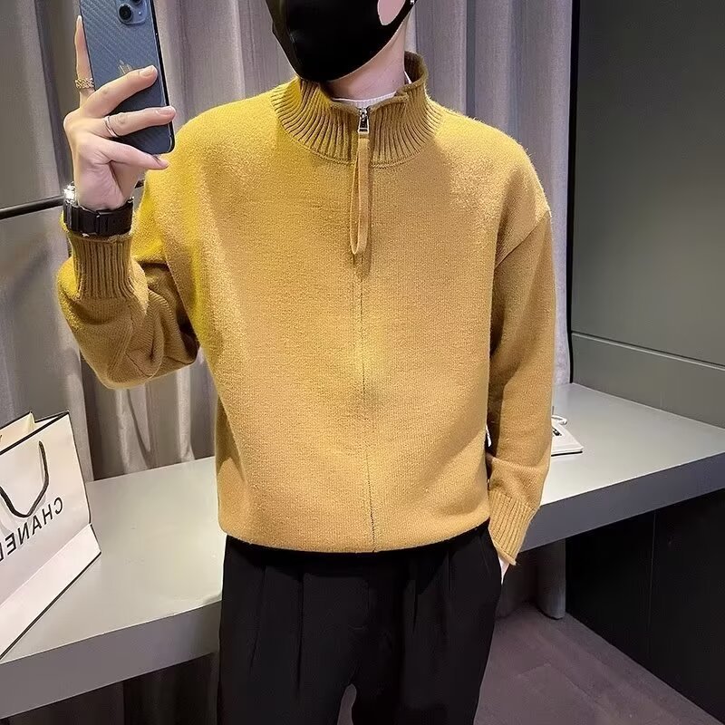 Casual solid color demi-season cardigan