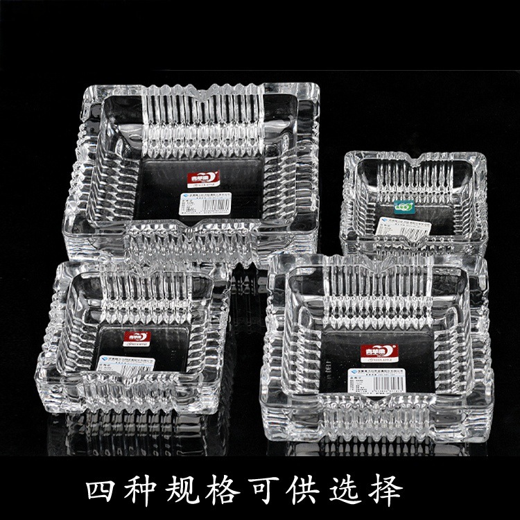 Manzana verde transparente diamante cigarrillos cenicero KTV hotel casero cuadrado cenicero de vidrio redondo al por mayor