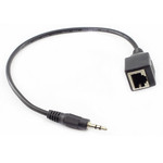 批发3.5mm公转RJ45网口母座线 音频3.5mm rj45转网口触摸屏转接线