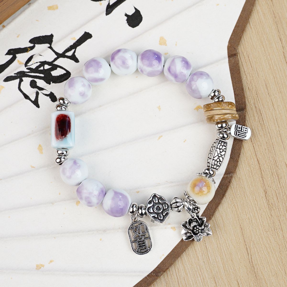 Jingdezhen pulsera de cerámica de verano mujer alta sensación galletas serie de gatos nicho diseño universal pulsera alta sensación