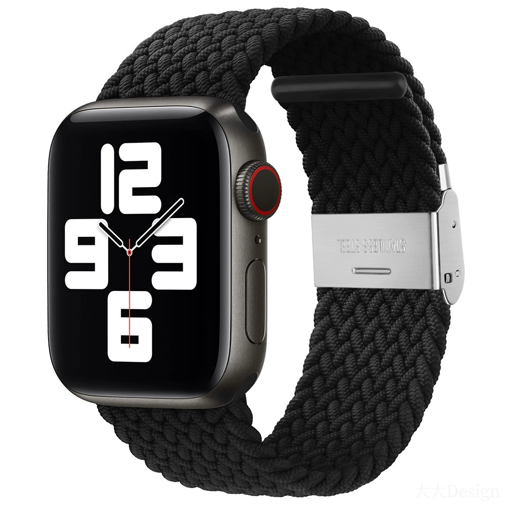 Совместимо с Apple Watch 5-6-7-8-9-10 поколения Snap-on нейлоновый плетёный ремешок iWatch S10 регулируемый браслет
