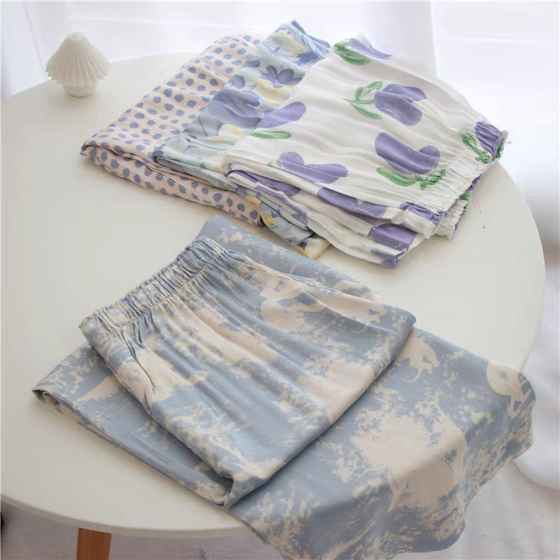 All-Match Single Product Pajama Pants Soft and Comfortable Fine Imitation Cotton Cool Couple Men's and Women's Loose Pants for Home All-Match Single Product Pajama Pants Soft and Comfortable Fine Imitation Cotton Cool Couple Men's and Women's Loose Pants for Home