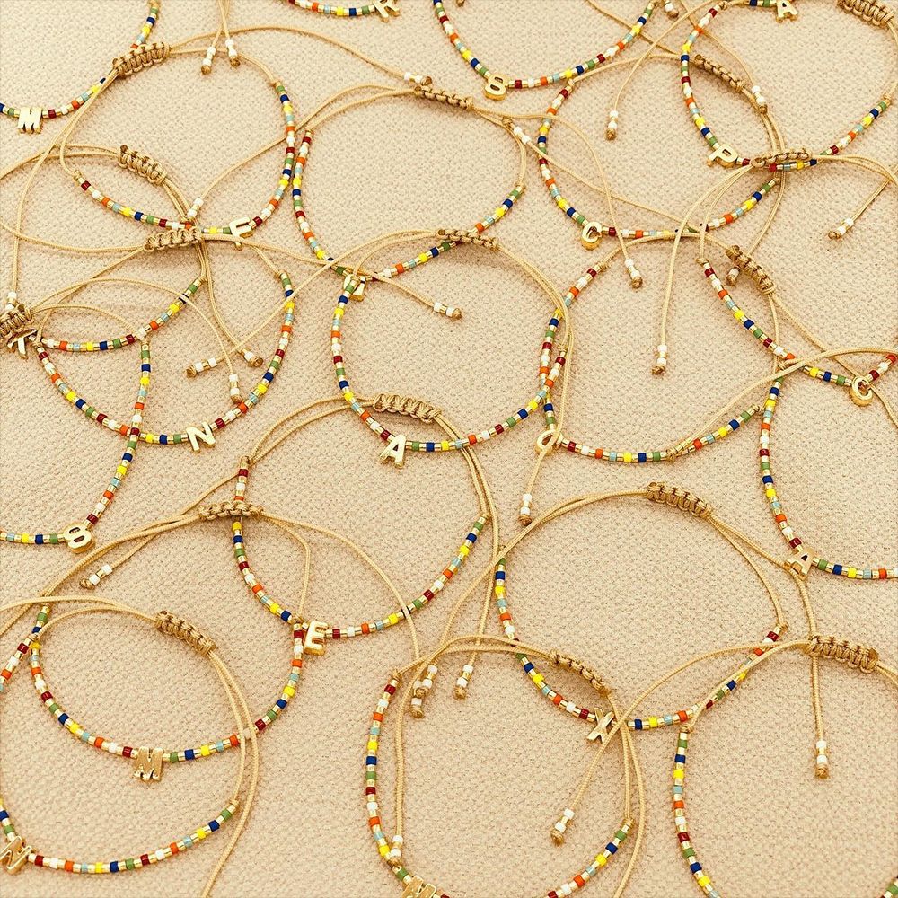 5g Weight Bracelets Classification 1 Piece Quantity Daily Occasion Seed Bead Material Letter Pattern Women'S Gender Knitting Design Fashion Style Fashion Letter Seed Bead Knitting Women's Bracelets 无