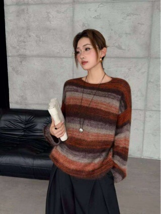 Autumn and winter ultra-soft mohair knitted sweater