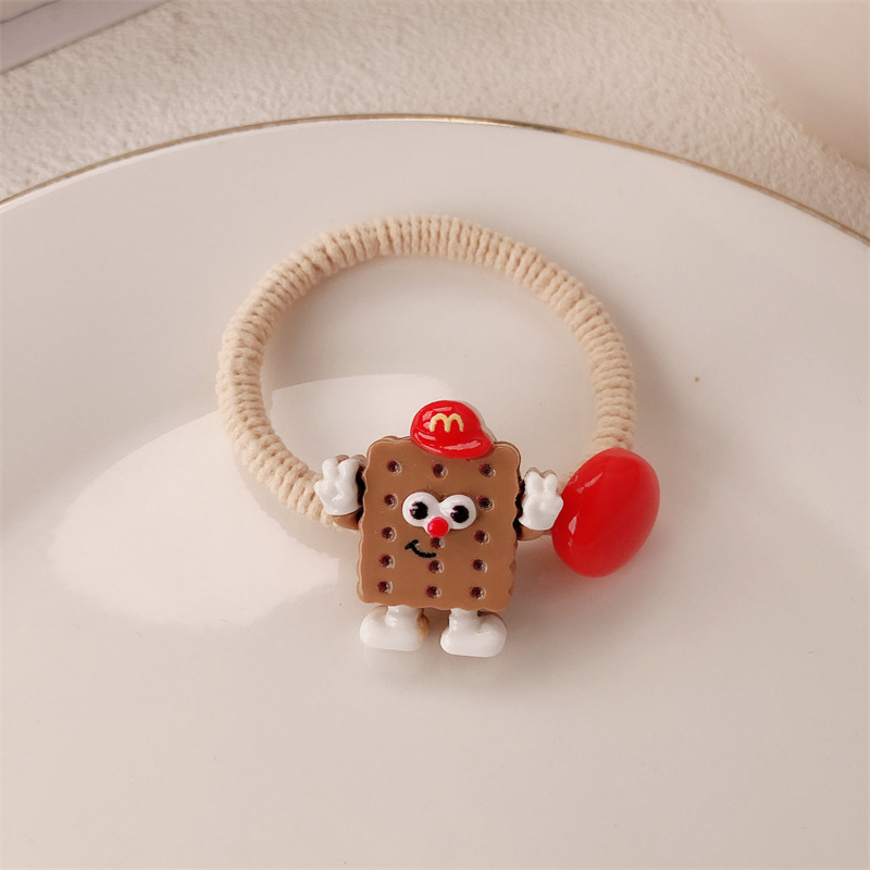 Nuevos lindos dibujos animados cuerdas de pelo de frijoles de azúcar adornamientos de cabello dulce chica cuerda de correa de correa de cabello de cabello de cola de caballo